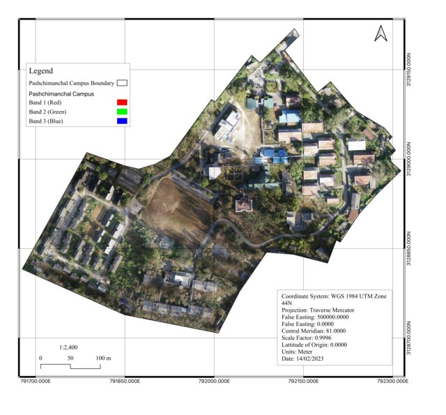 UAV survey and orthomosaic