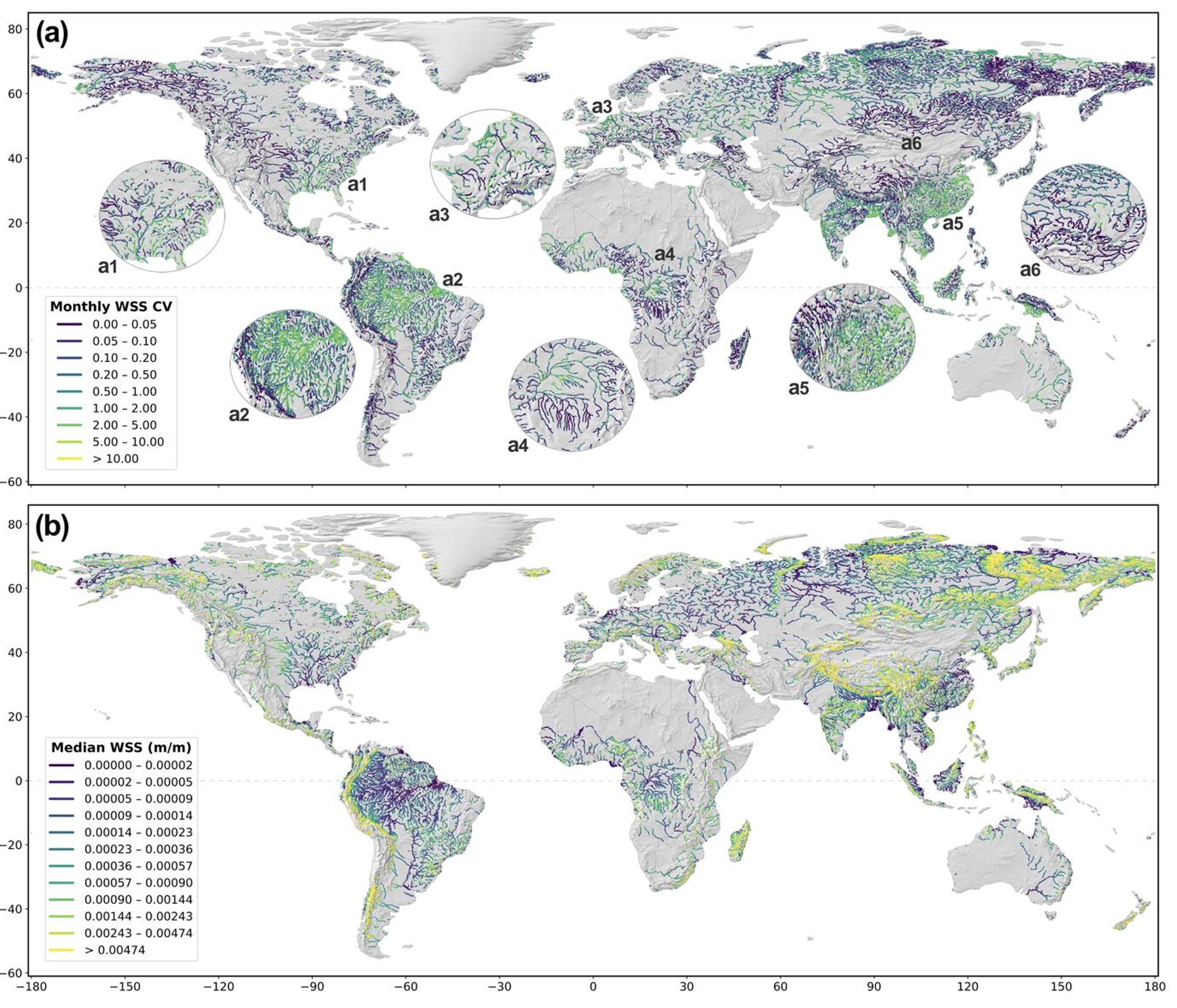 SWOT river slope and remote sensing data